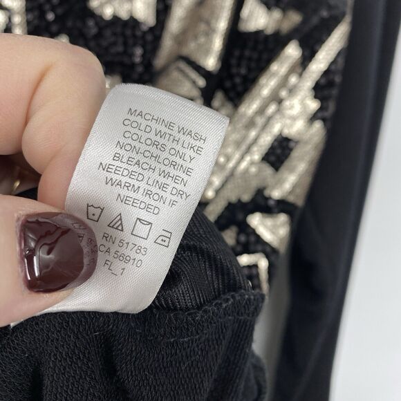 Maurices Aztec Sequin Sweater Women Size 2X Black Gold scoopneck Pullover - Picture 8 of 11